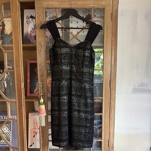 Elegant Beaded Black Dress, Vintage Inspired.